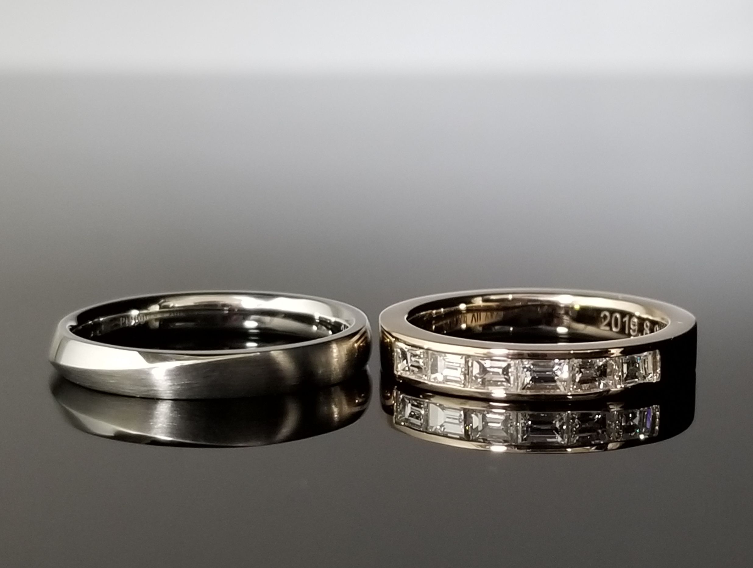 バケットダイヤモンドのエタニティリング｜結婚指輪の作品集｜結婚・婚約指輪のオーダーメイドは鍛造指輪