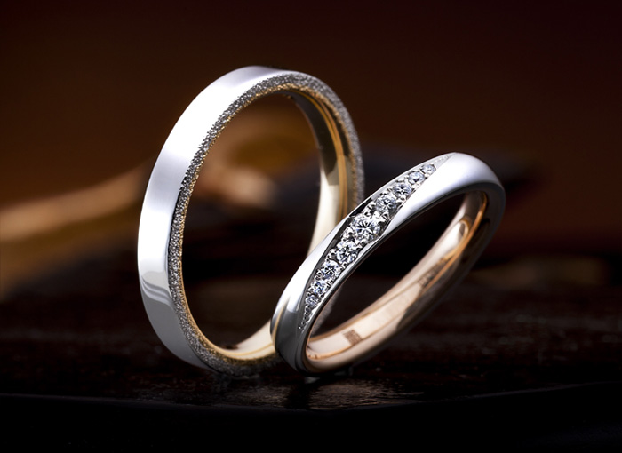 結婚指輪 オーダーメイド 鍛造リング ダイヤモンド
