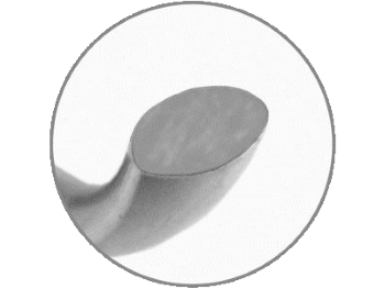 内甲丸（うちこうまる）仕上げの指輪の断面が映った写真