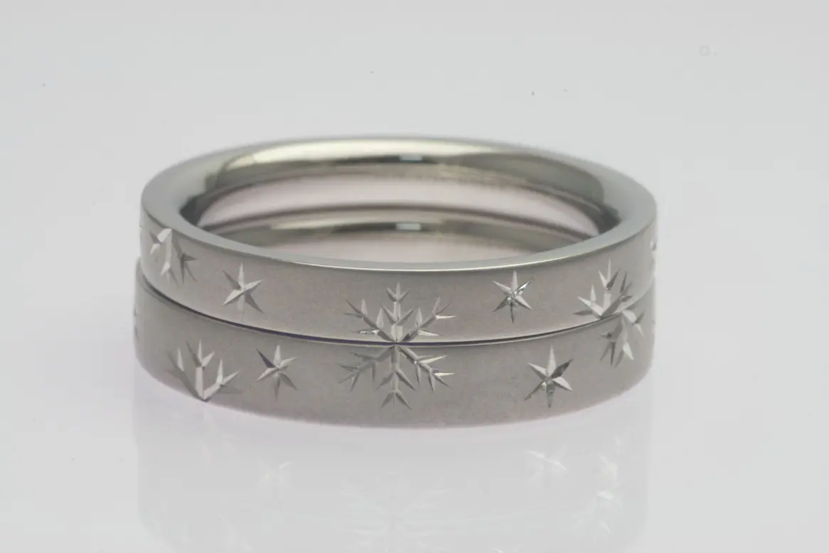 雪の結晶リング | 結婚・婚約指輪のオーダーメイドは鍛造指輪＜TANZO＞