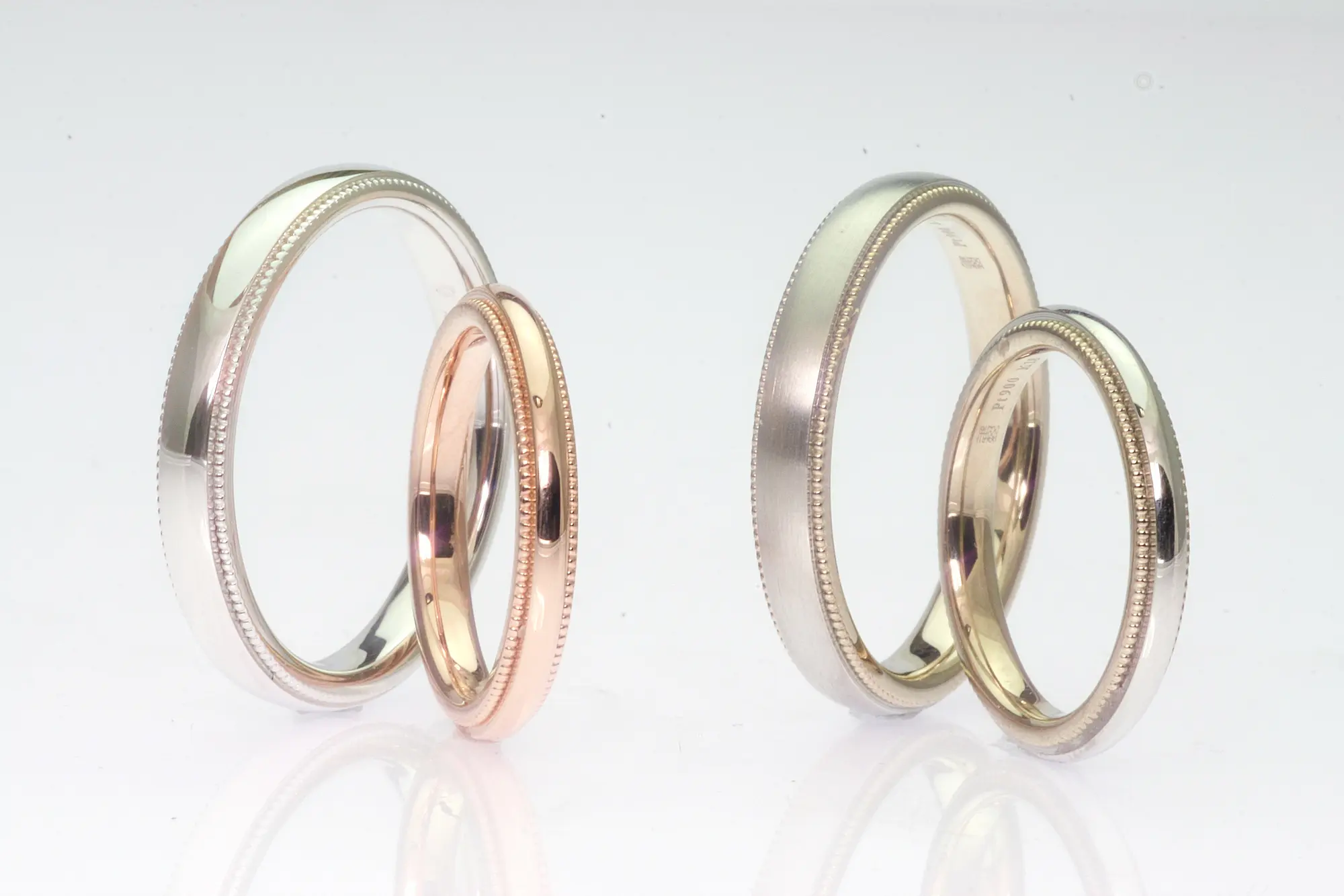 シンプルミル打ちコンビリング | 結婚・婚約指輪のオーダーメイドは