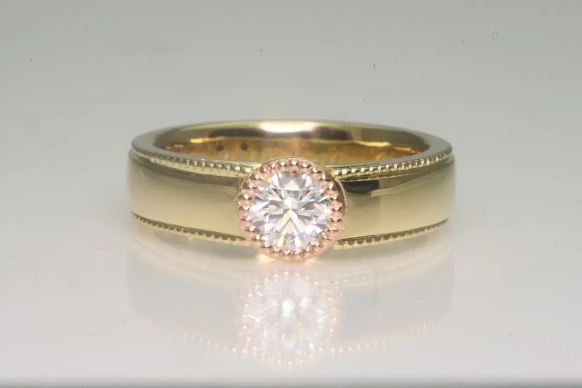 K18ミル打ちデザインリング 華やかなミル打ちデザインリング | 結婚・婚約指輪のオーダー