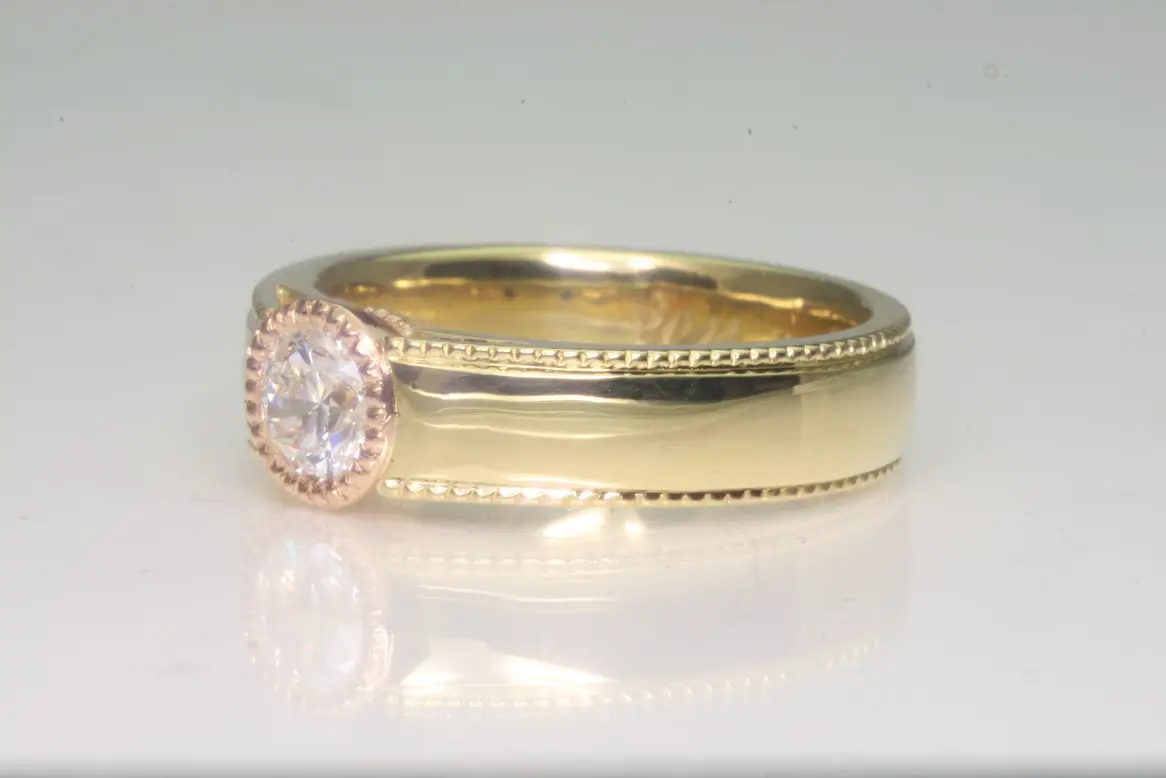 K18ミル打ちデザインリング sala / k18 ミル打ちリング