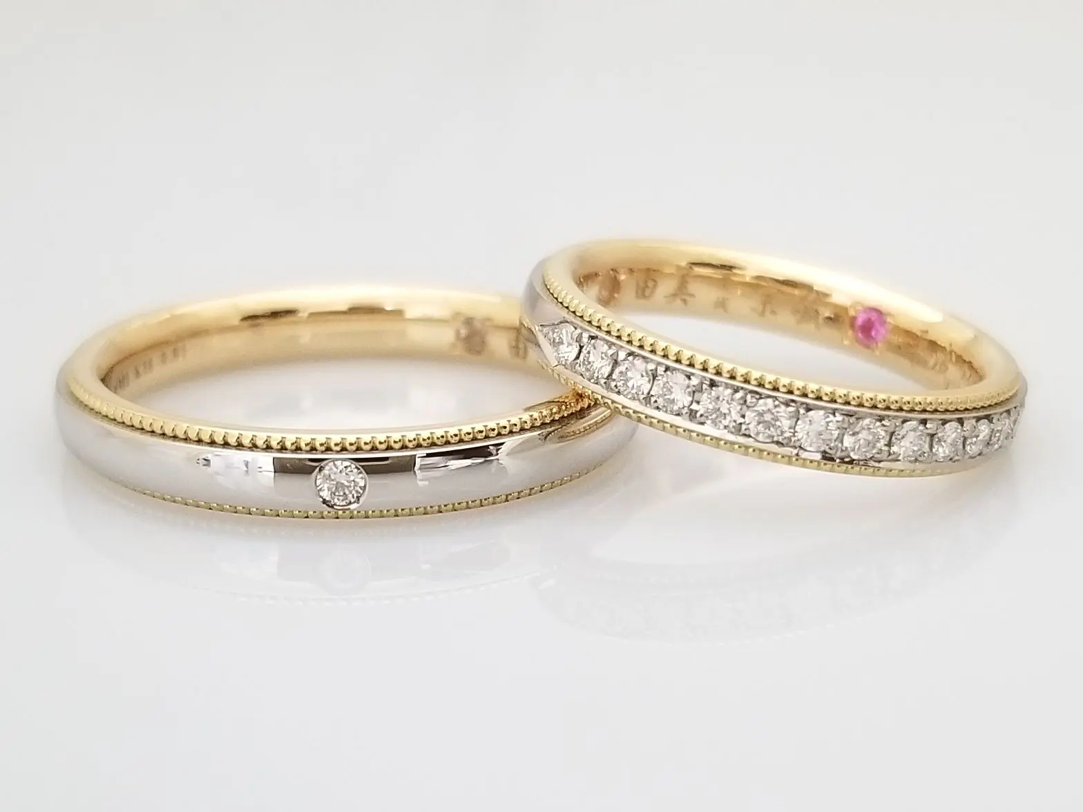 ゴールド バラデザイン リング お揃い素材のコンビリング | 結婚・婚約指輪のオーダーメイドは
