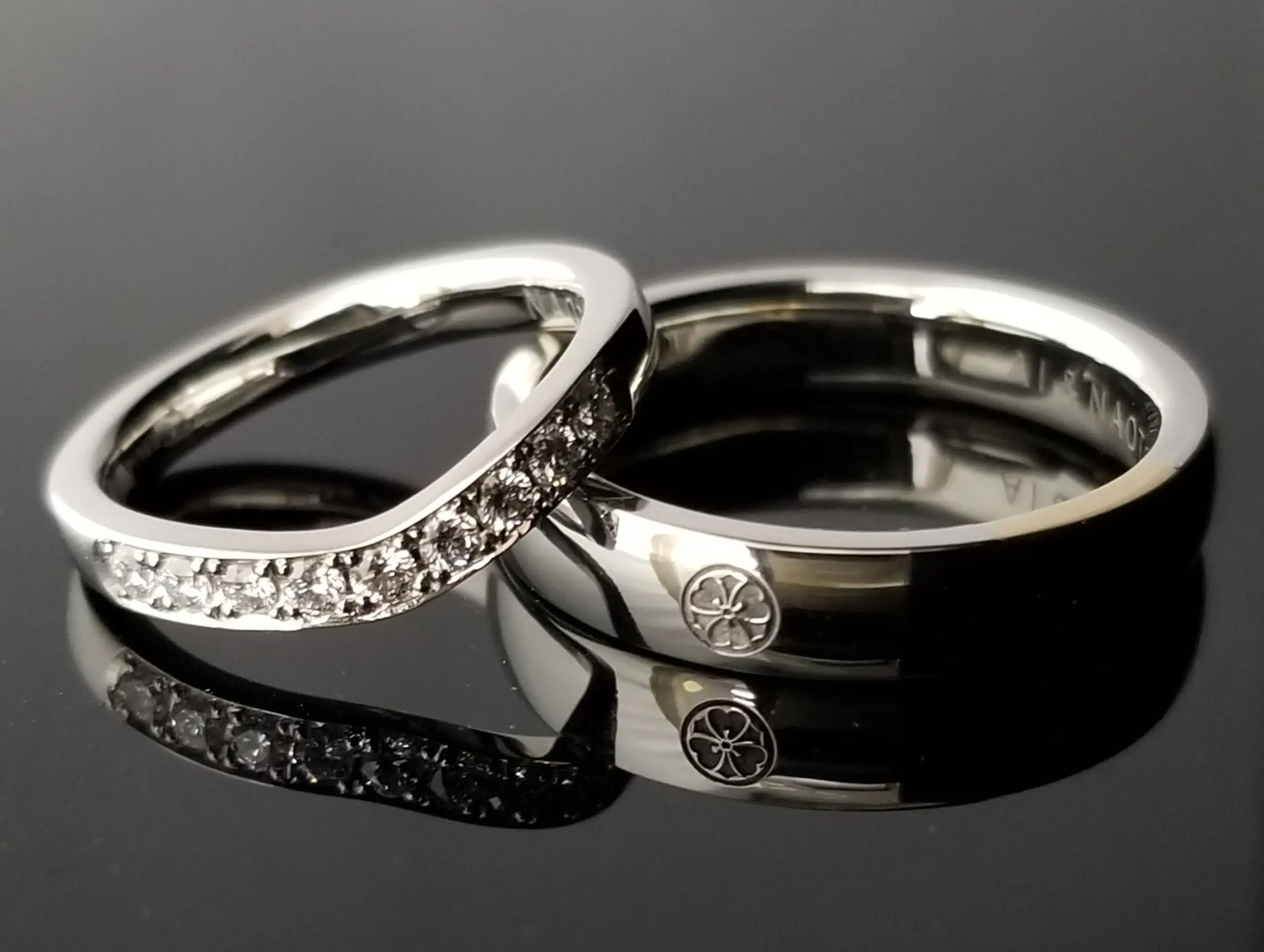 金継ぎデザインとハーフエタニティ | 結婚・婚約指輪のオーダー
