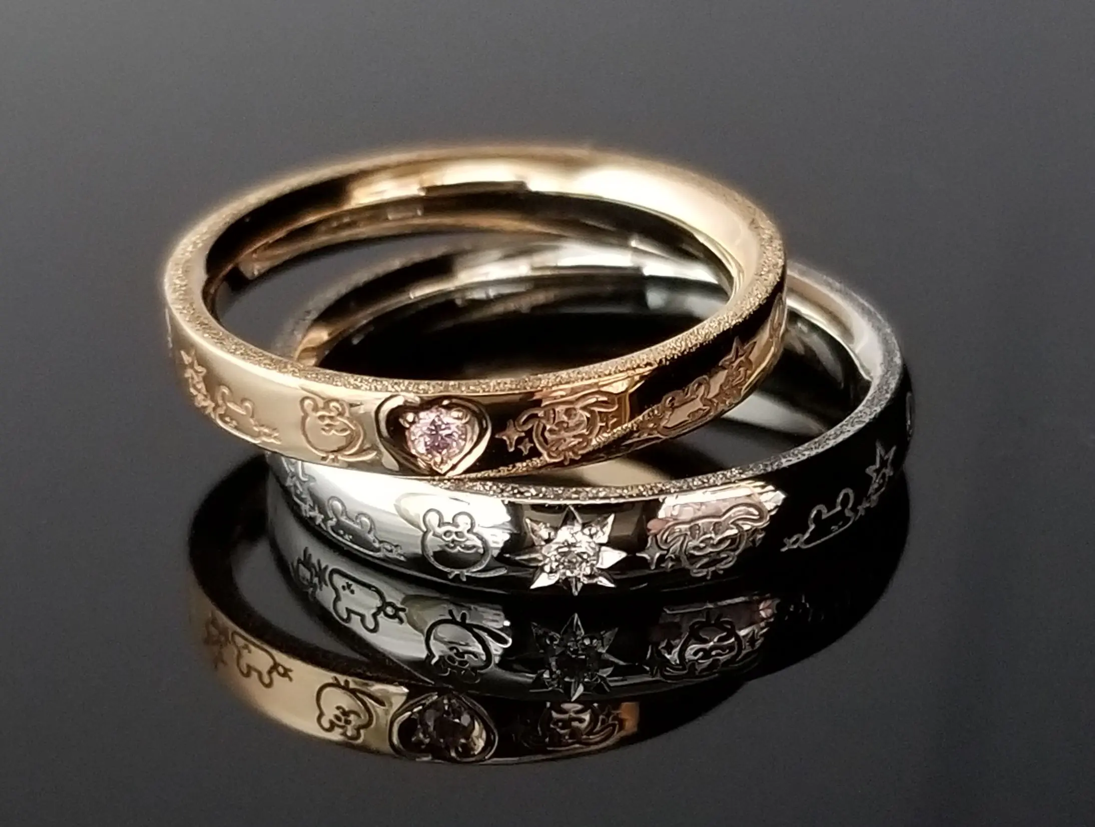 お客様のオリジナルキャラクターをご結婚指輪に | 結婚・婚約指輪の