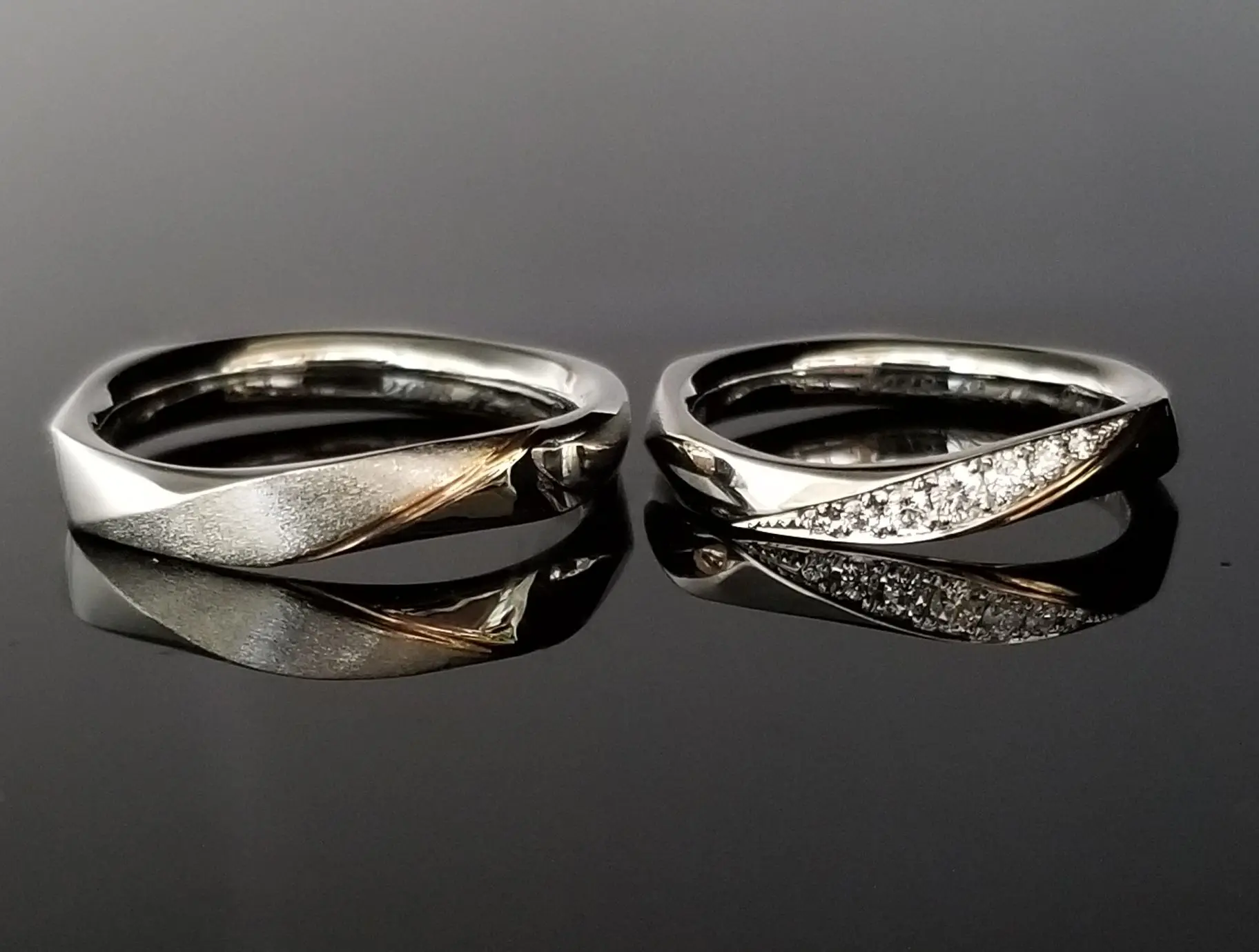 りんりん様】⑨ハンドメイドオーダー★ 大きくひねりを加えたダイナミックな結婚指輪 | 結婚・婚約指輪