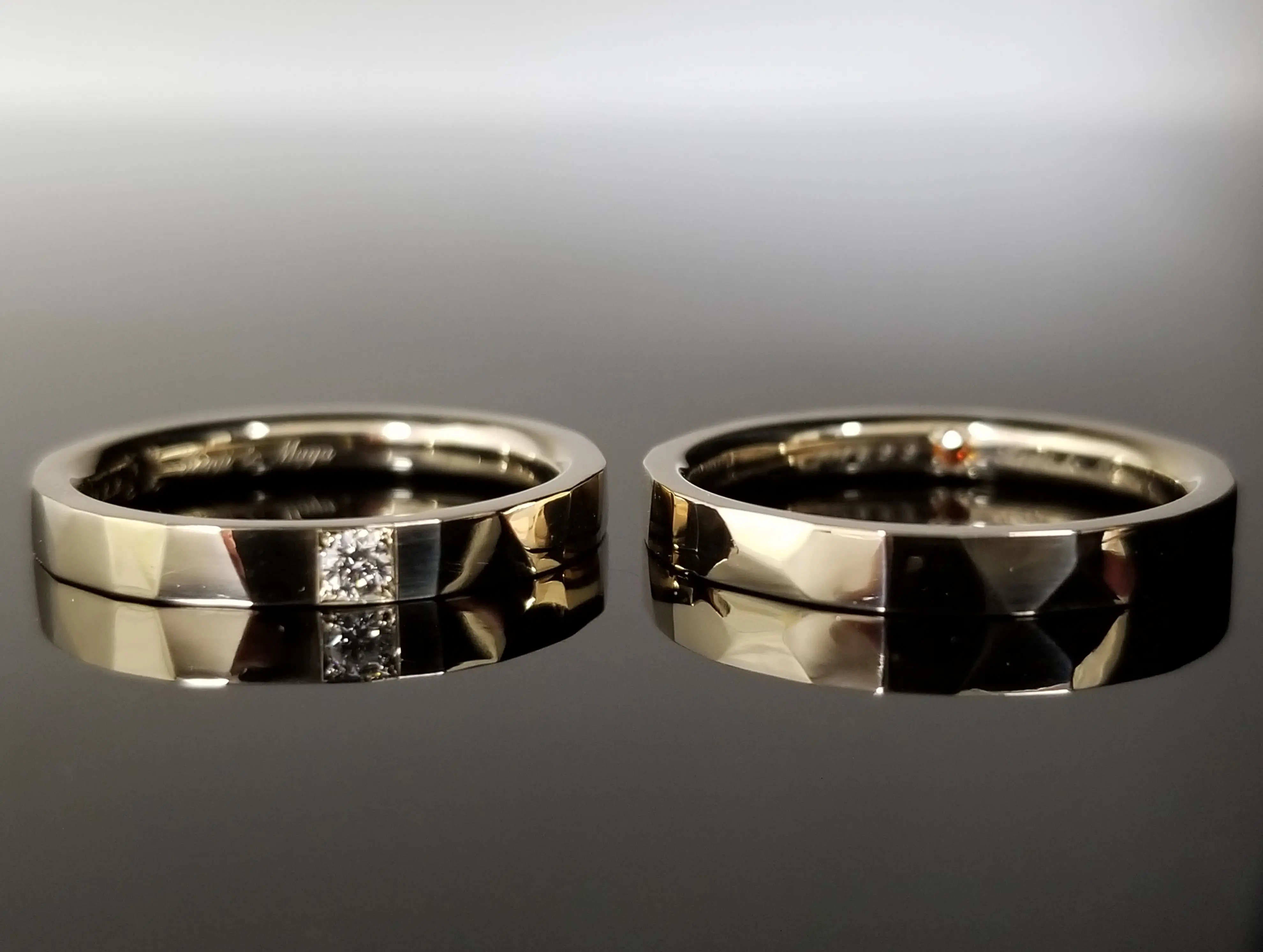 シャンパンゴールド☆ダイヤモンド　Pt900　リング　☆新品同様磨き☆ GINZA TANAKA Pt900 ダイヤモンド リング 1.55ct フルエタニティ