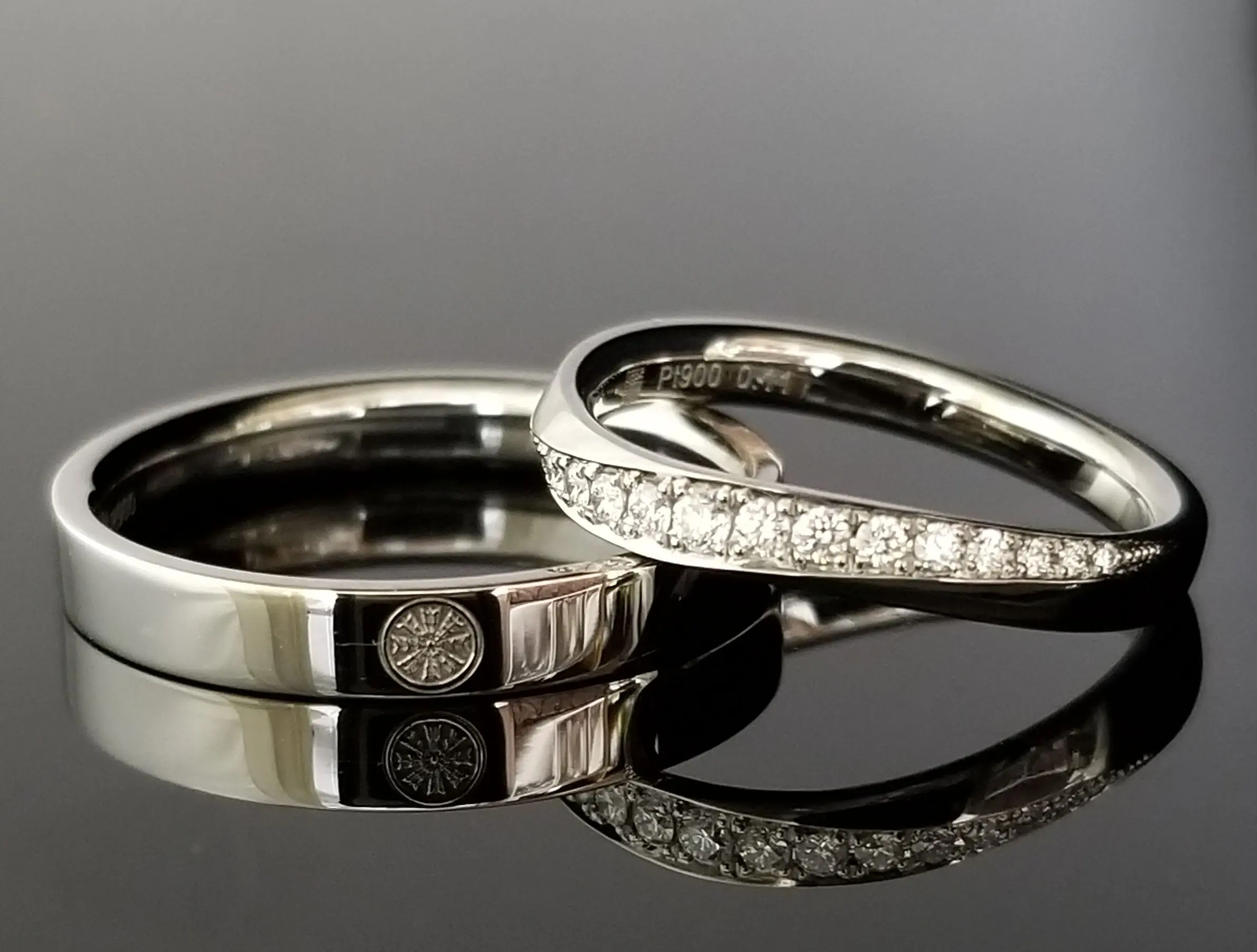 美しく輝くプラチナリング | 結婚・婚約指輪のオーダーメイドは鍛造
