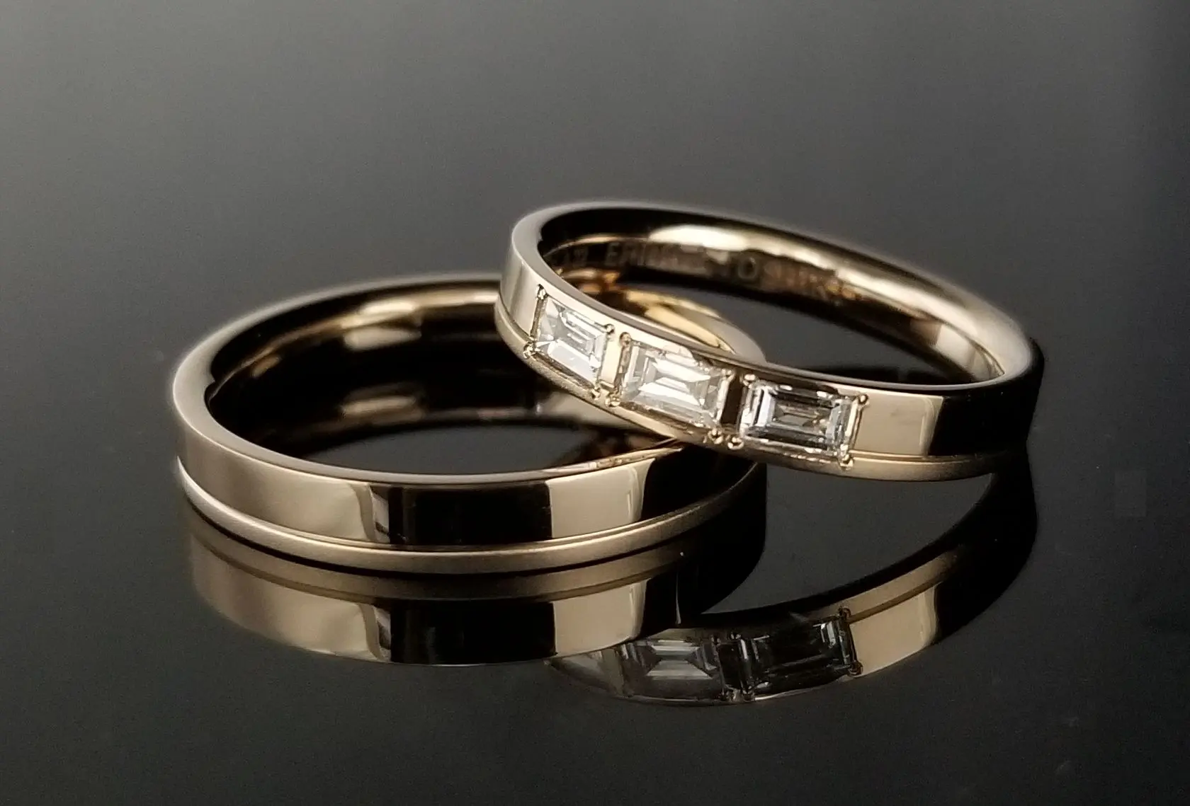 シャンパンゴールドでエレガントなマリッジリング | 結婚・婚約指輪の