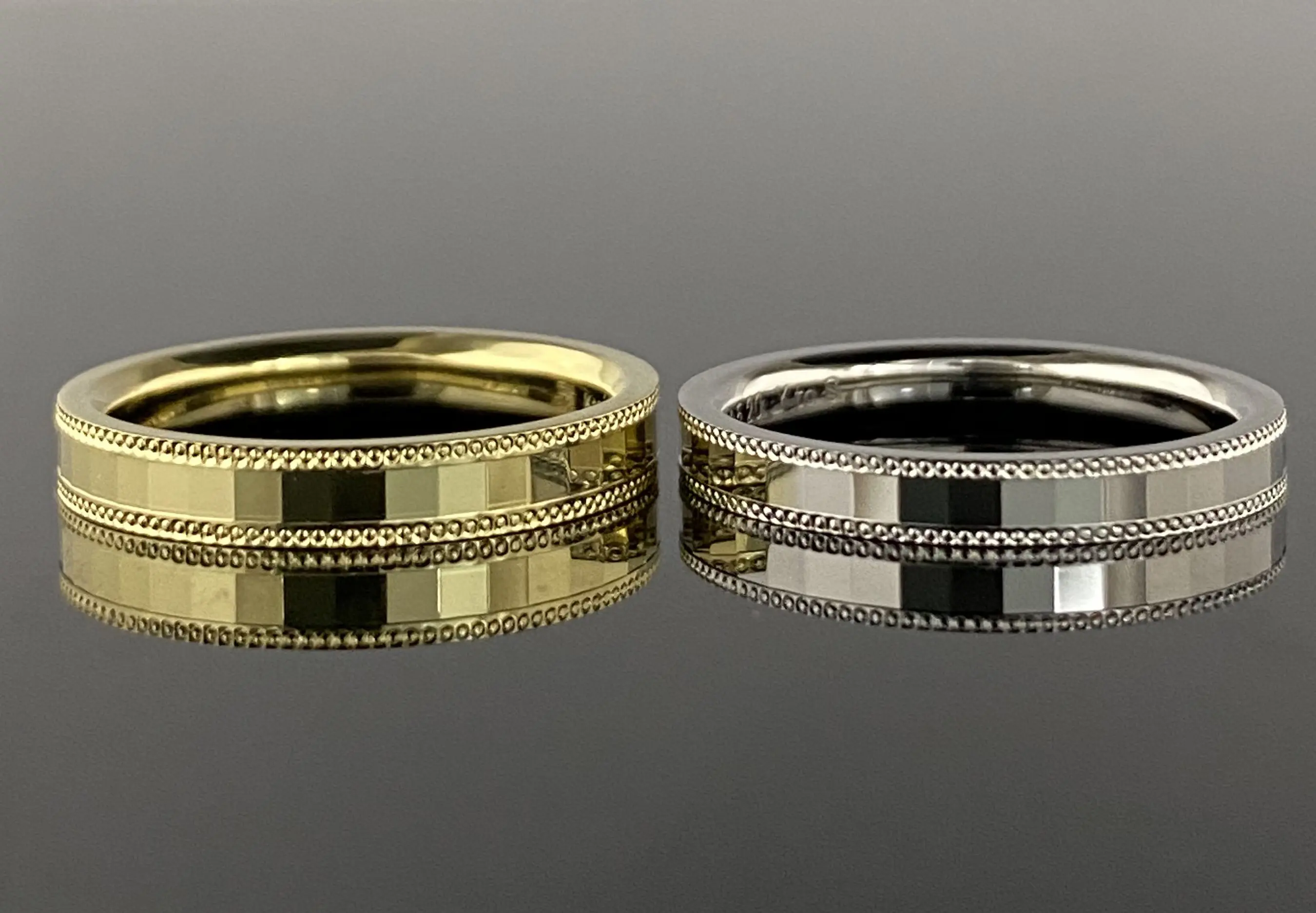 ミル打ちとカット加工が素敵な鍛造オーダーリング | 結婚・婚約指輪の