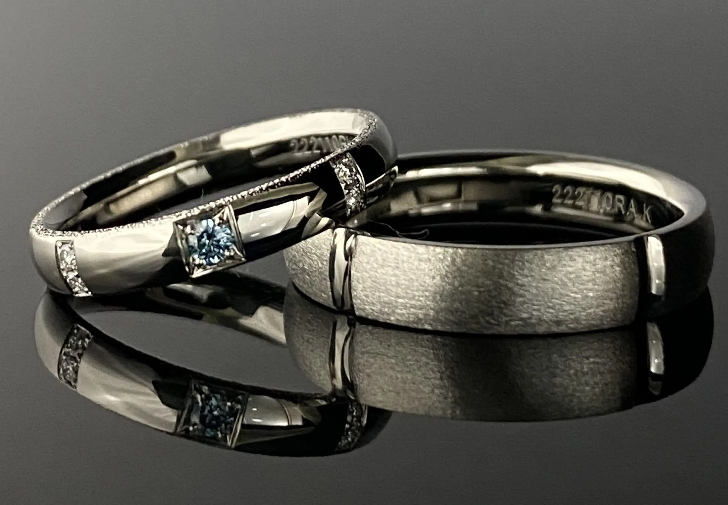 2本重ねるとぴったりの鍛造フルオーダーリング | 結婚・婚約指輪の