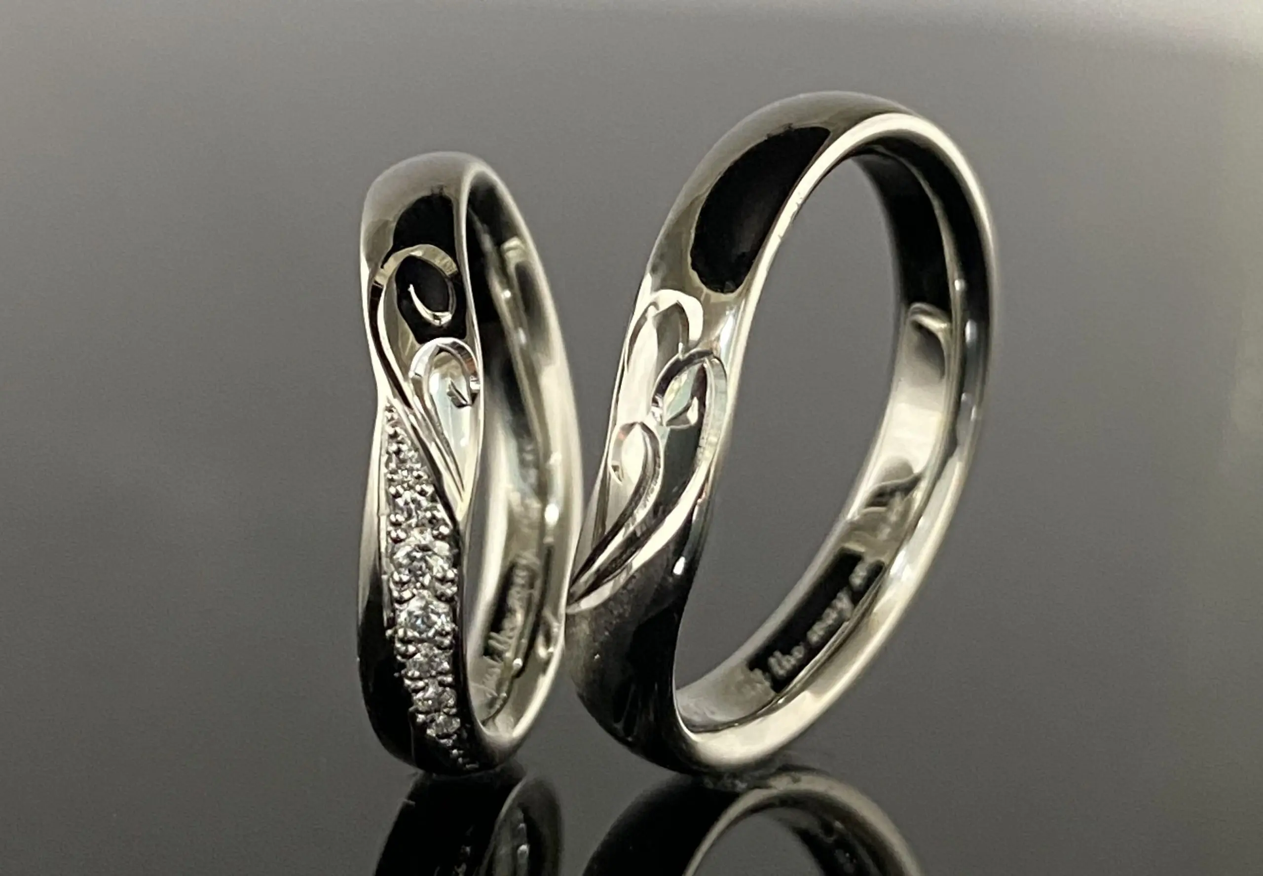オーダーリング 重ねるとハートが浮かび上がる鍛造オーダーメイドリング | 結婚・婚約
