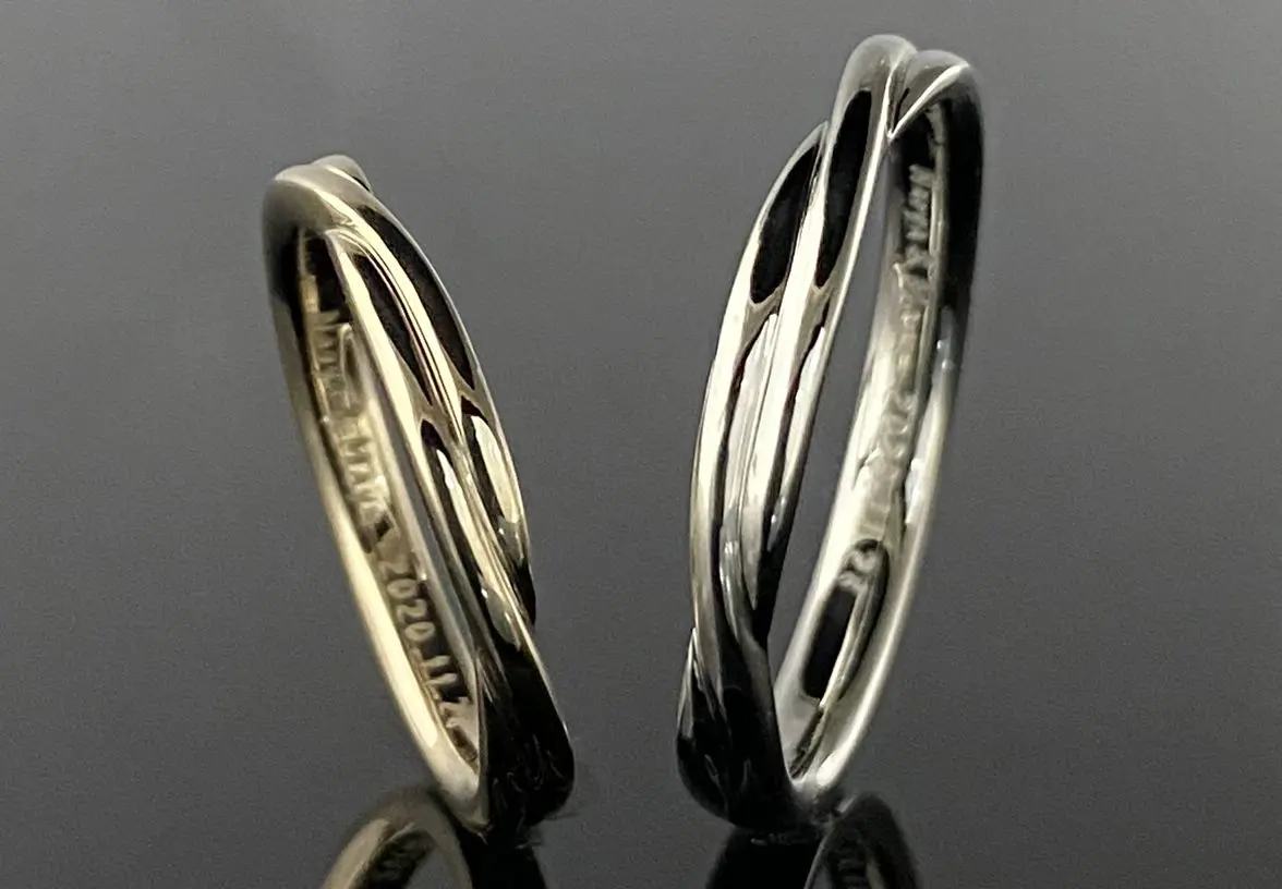 捻り加工で動きのある鍛造フルオーダーリング | 結婚・婚約指輪の