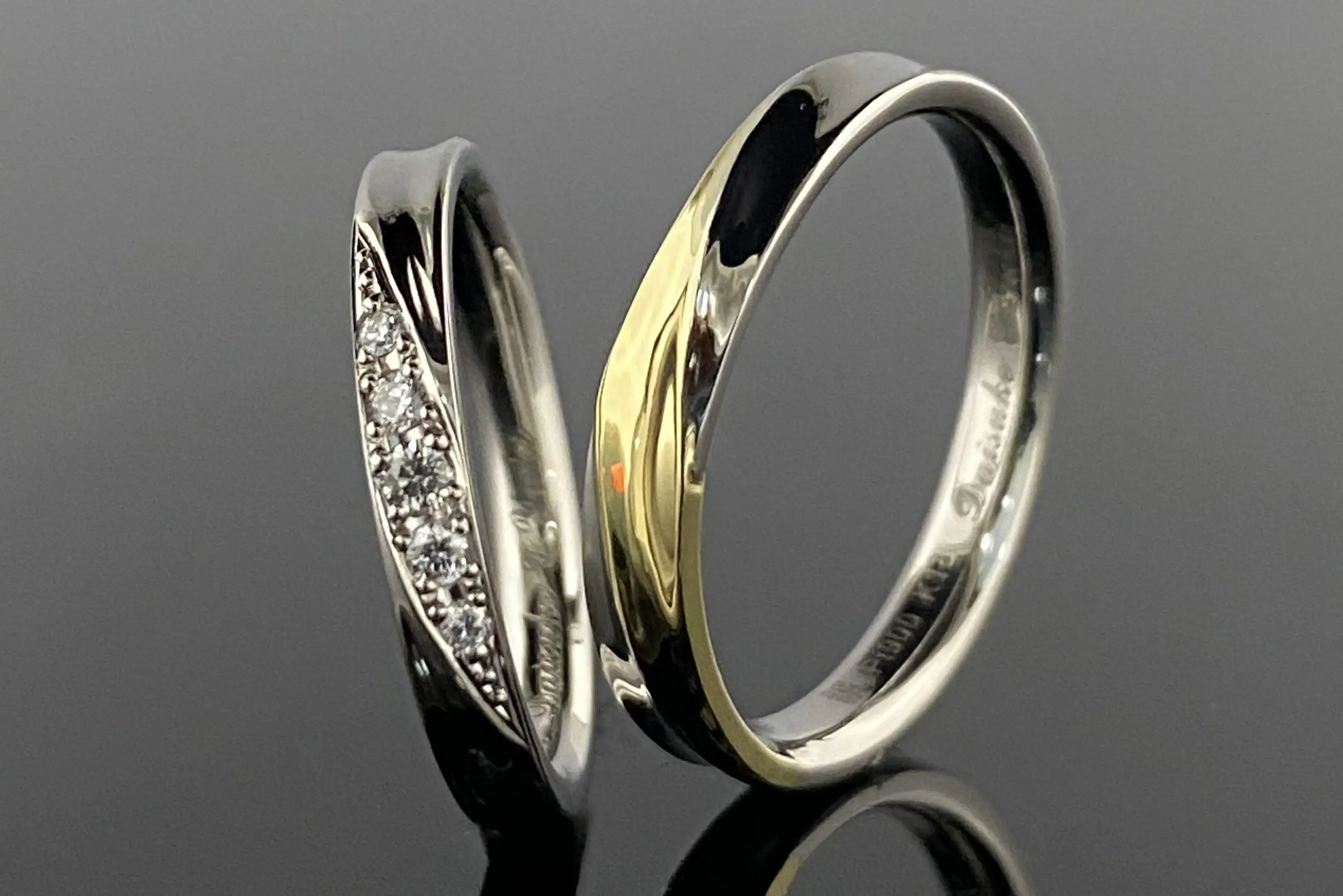 えぐり加工を施すことで動きのある結婚指輪に | 結婚・婚約指輪の