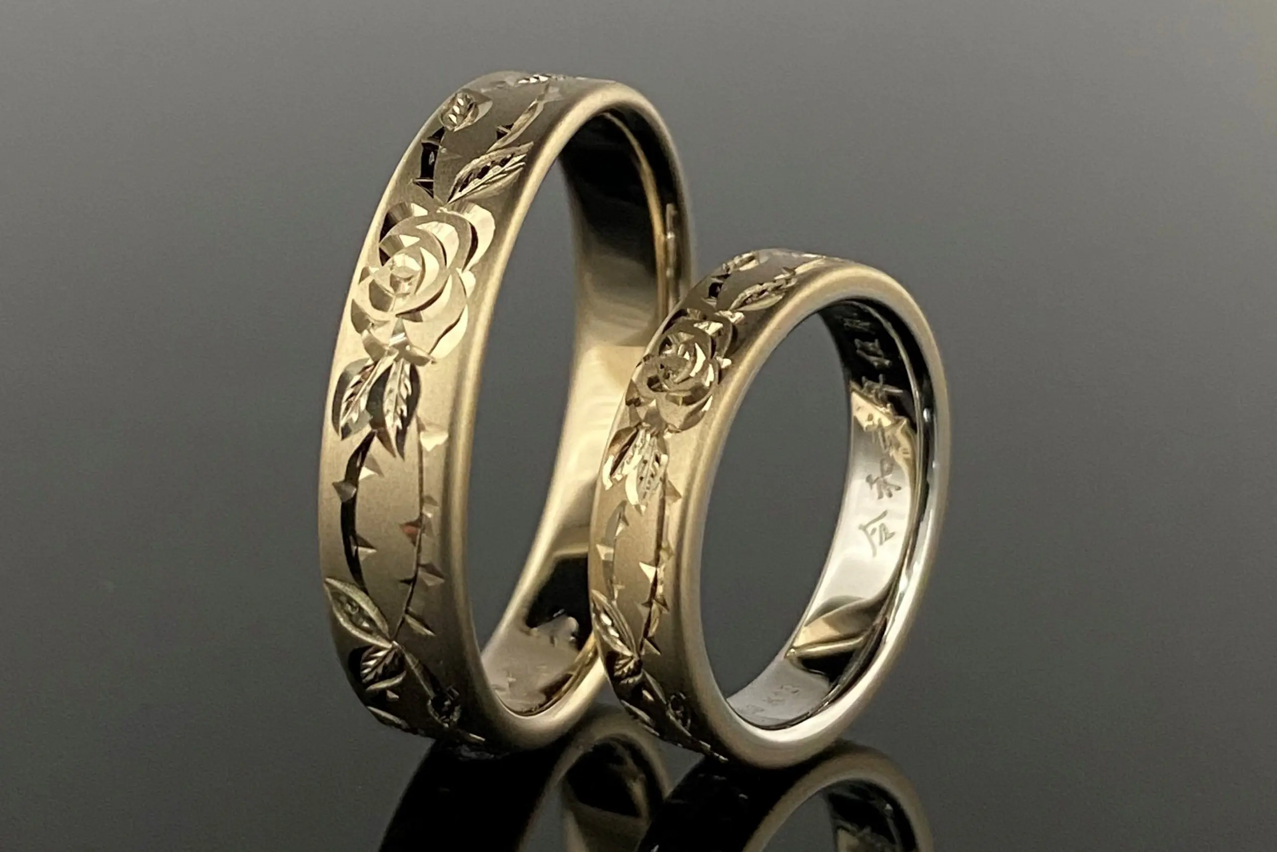 バラ ローズ プラチナ マリッジリング　メンズ オーダー