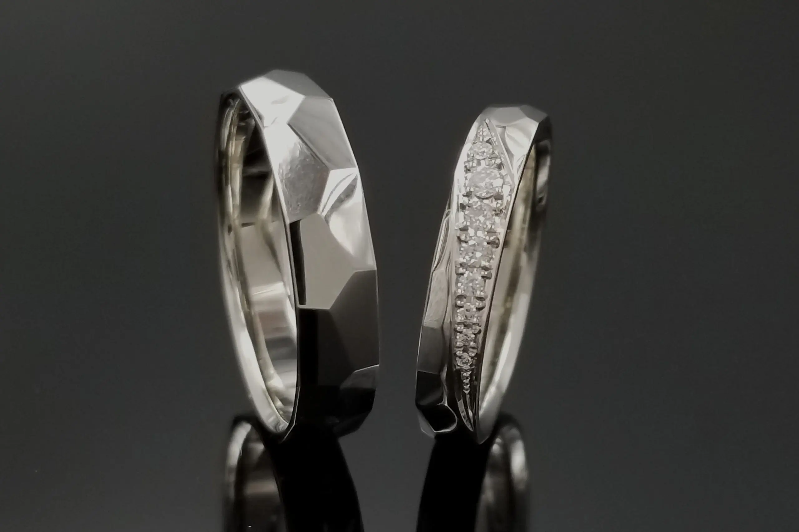 のりぞー　ダイヤステッチ ダイヤモンドを右上がりに添えて。 | 結婚・婚約指輪のオーダー