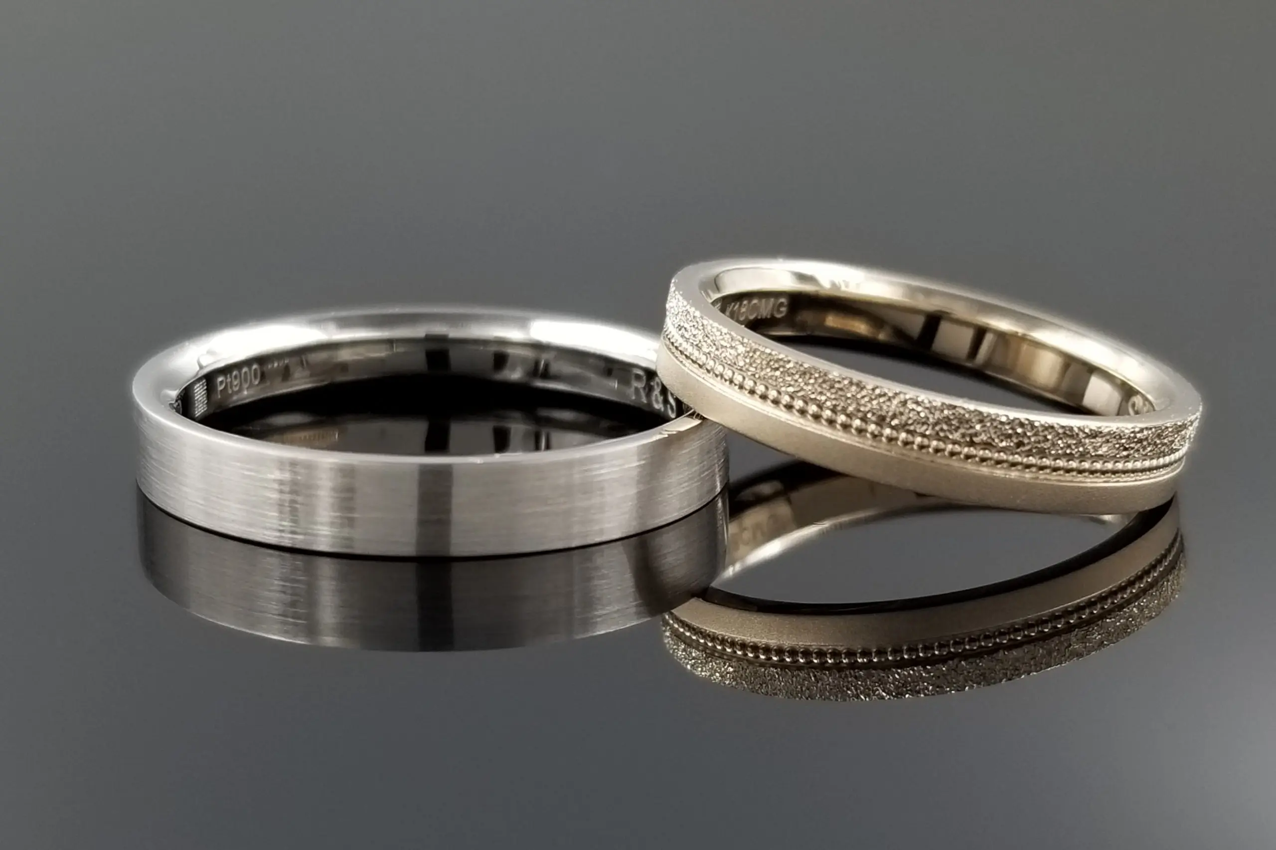 ミルグレインをぐるっと1周にわたって施したリング | 結婚・婚約指輪の