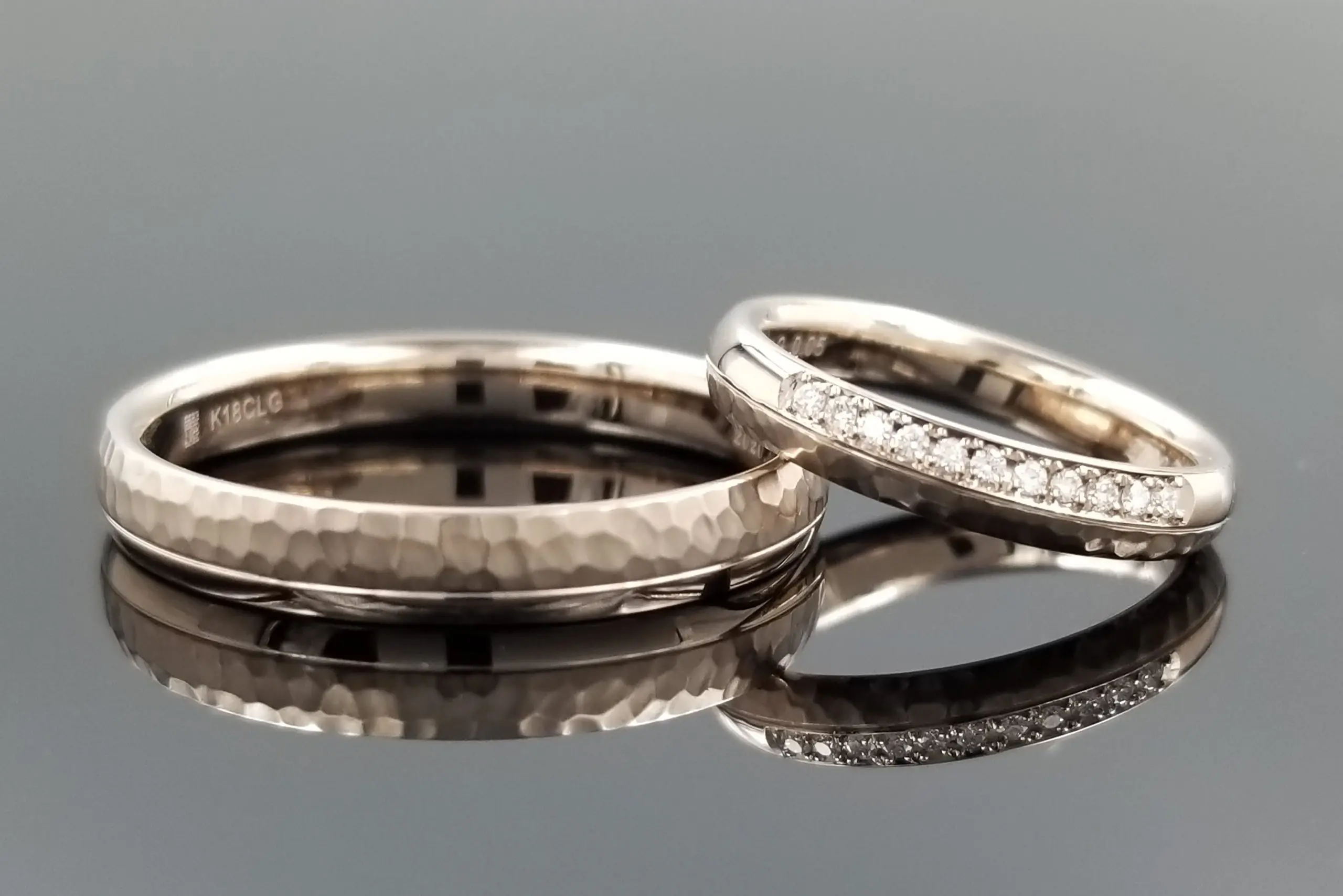 ハーフエタニティの輝きが美しい仕上がりに。 | 結婚・婚約指輪の