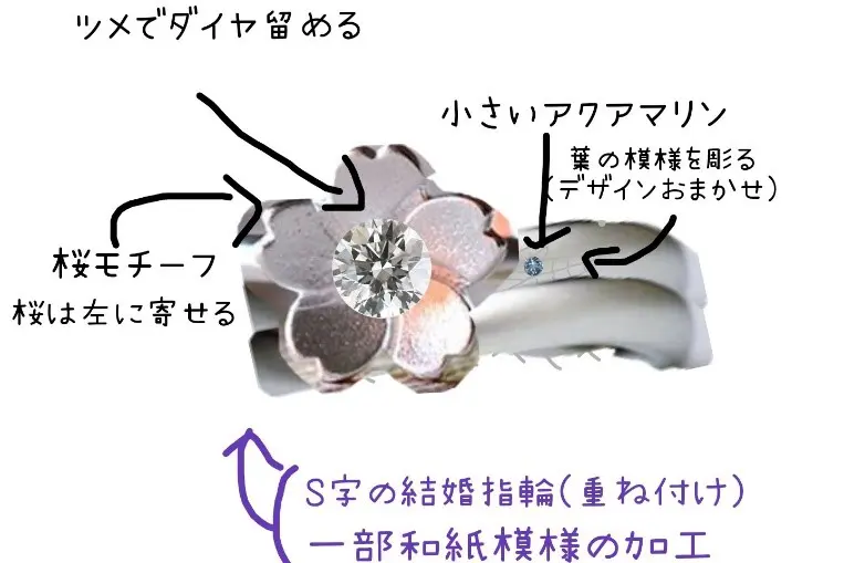 桜をイメージした唯一無二のセットリング！ | 結婚・婚約指輪の